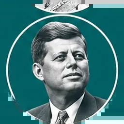 Illustrated portrait of John F. Kennedy