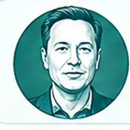 Illustrative editorial portrait of Elon Musk