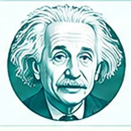 Illustrative editorial portrait of Albert Einstein